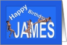 James’s Birthday Pin-Up Girls, Blue card