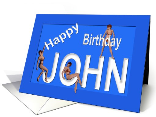 John's Birthday Pin-Up Girls, Blue card (454821)