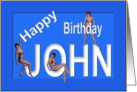John’s Birthday Pin-Up Girls, Blue card