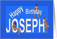 Joseph’s Birthday Pin-Up Girls, Blue card