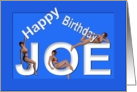 Joe’s Birthday Pin-Up Girls, Blue card
