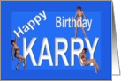 Karry’s Birthday Pin-Up Girls, Blue card