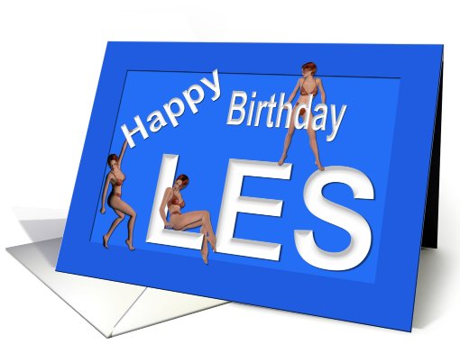 Les's Birthday Pin-Up Girls, Blue card (455570)