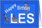 Les’s Birthday Pin-Up Girls, Blue card