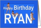 Ryan’s Birthday Pin-Up Girls, Blue card