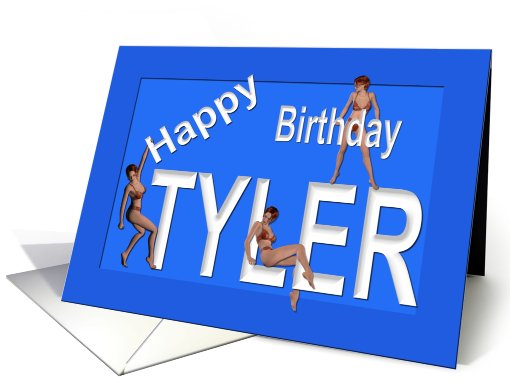 Tyler's Birthday Pin-Up Girls, Blue card (455600)