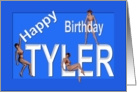 Tyler’s Birthday Pin-Up Girls, Blue card