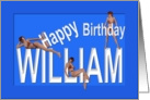 William’s Birthday Pin-Up Girls, Blue card