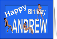 Andrew’s Birthday Pin-Up Girls, Blue card