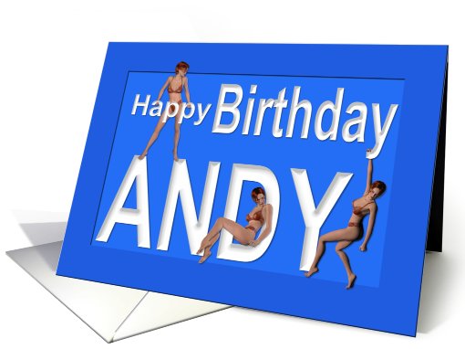 Andy's Birthday Pin-Up Girls, Blue card (458753)
