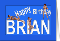 Brian’s Birthday Pin-Up Girls, Blue card