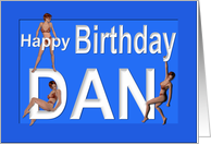 Dan’s Birthday Pin-Up Girls, Blue card
