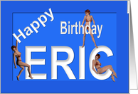 Eric’s Birthday Pin-Up Girls, Blue card