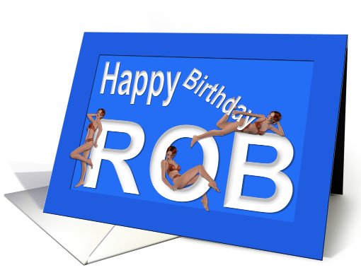 Rob's Birthday Pin-Up Girls, Blue card (459784)