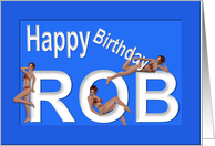 Rob’s Birthday Pin-Up Girls, Blue card