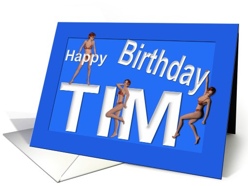 Tim's Birthday Pin-Up Girls, Blue card (459788)