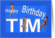 Tim’s Birthday Pin-Up Girls, Blue card
