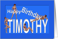 Timothy’s Birthday Pin-Up Girls, Blue card