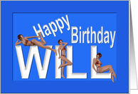 Will’s Birthday Pin-Up Girls, Blue card