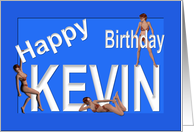 Kevin’s Birthday Pin-Up Girls, Blue card