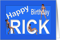Rick’s Birthday Pin-Up Girls, Blue card