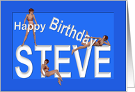 Steve’s Birthday Pin-Up Girls, Blue card