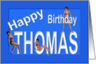 Thomas’s Birthday Pin-Up Girls, Blue card