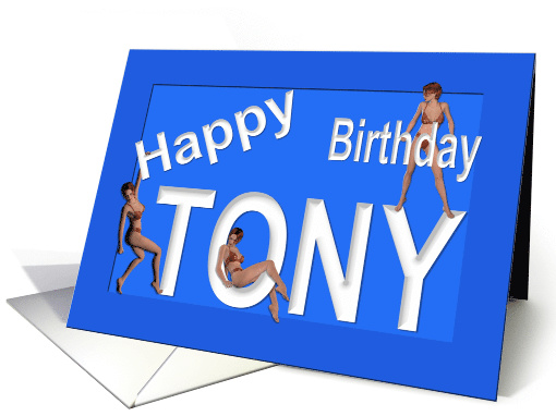 Tony's Birthday Pin-Up Girls, Blue card (459963)