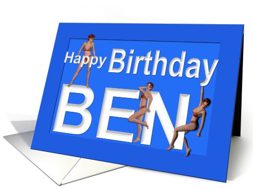 Ben's Birthday Pin-Up Girls, Blue card (460933)