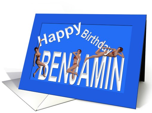 Benjamin's Birthday Pin-Up Girls, Blue card (460935)