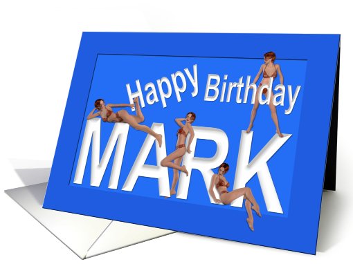 Mark's Birthday Pin-Up Girls, Blue card (460948)