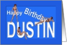 Dustin’s Birthday Pin-Up Girls, Blue, Sexy, Adult, Sensual, Erotic, Naughty card