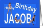 Jacob’s Birthday Pin-Up Girls, Blue, Sexy, Adult, Sensual, Erotic, Naughty card