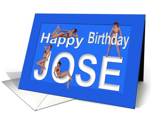 Jose's Birthday Pin-Up Girls, Blue, Sexy, Adult, Sensual,... (464050)