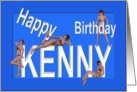 Kenny’s Birthday Pin-Up Girls, Blue, Sexy, Adult, Sensual, Erotic, Naughty card