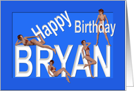 Bryan’s Birthday Pin-Up Girls, Blue, Sexy, Adult, Sensual, Erotic, Naughty, Sexy, Adult, Sensual, Erotic, Naughty card