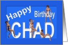 Chad’s Birthday Pin-Up Girls, Blue, Sexy, Adult, Sensual, Erotic, Naughty card