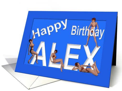 Alex's Birthday Pin-Up Girls, Blue, Sexy, Adult, Sensual,... (467287)
