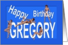 Gregory’s Birthday Pin-Up Girls, Blue, Sexy, Adult, Sensual, Erotic, Naughty card