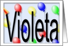 Birthday Party Balloons for Violeta card