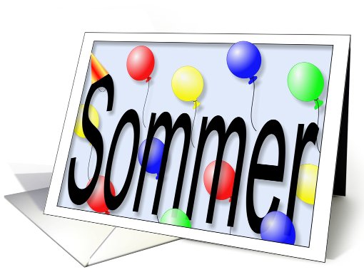 Birthday Party Balloons for Sommer card (557524)