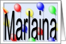Birthday Party Balloons for Marlaina card