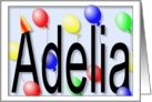 Birthday Party Balloons for Adelia card