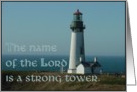 The Name of the Lord is a Strong Tower card