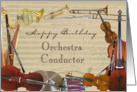 Orchestra Conductor Happy Birthday, Score and Instruments card