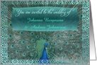 Peacock Theme Wedding Invitation, Customizable Names card