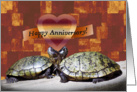 Two Turtles, Heart Shape, Happy Anniversary card