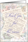 Wedding Music Thank You Sheet Music Lace Floral card