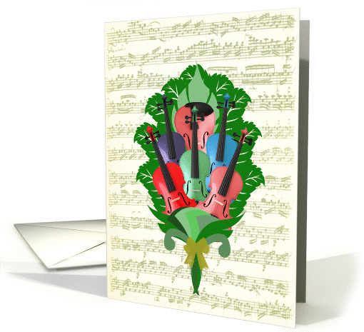 Violin Bouquet card (391832)