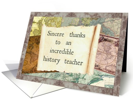 Thank You History Teacher card (401292)